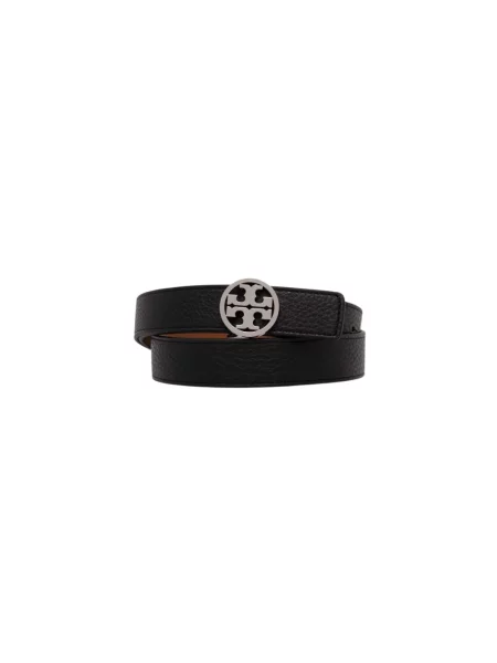 Pasek Tory Burch skórzany dwustronny czarny
