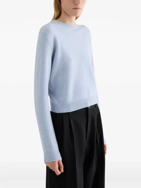 Pulover Jil Sander cu decolteu rotund albastru