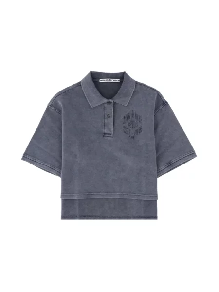 Koszulka polo Alexander Wang z logo niebieska