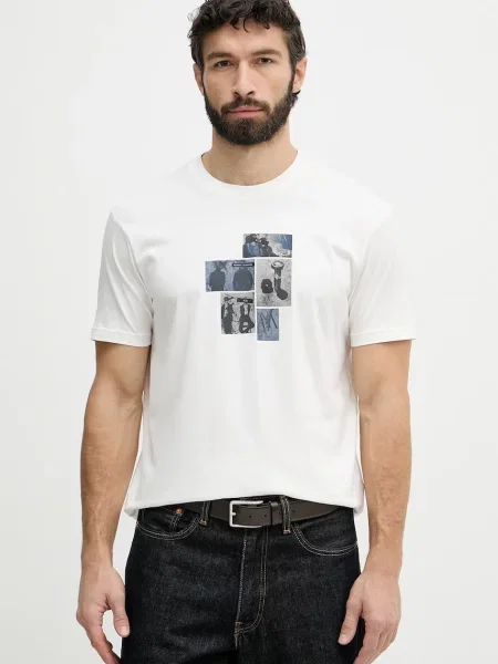 Armani Exchange tričko béžové