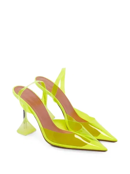 Pantofi cu toc Amina Muaddi slingback galben