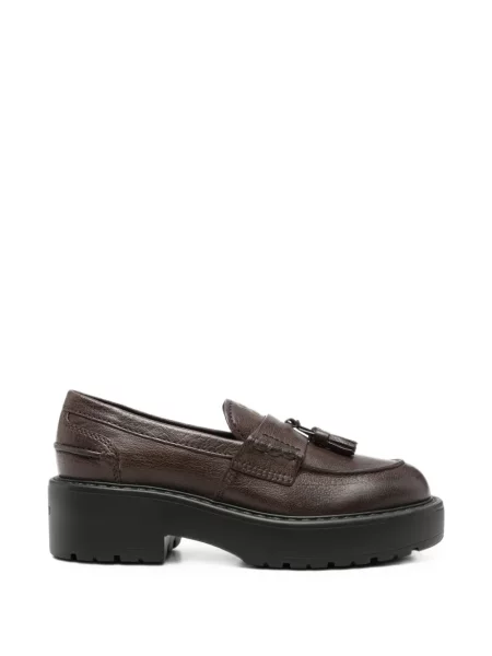 Pantofi loafer Miu Miu cu platformă maro
