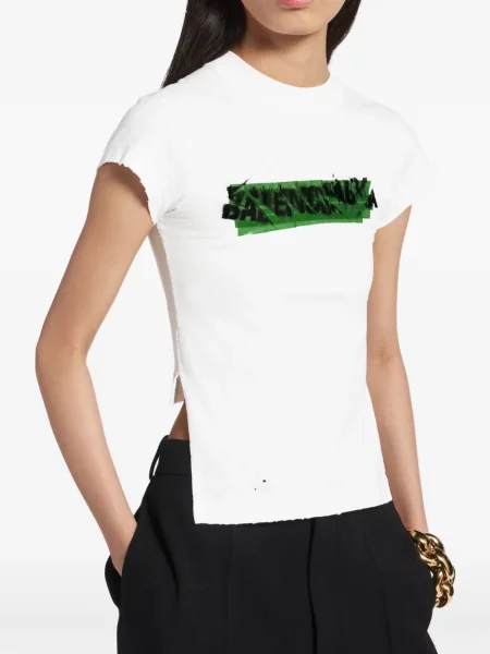 Viseltes hatású póló Balenciaga fehér