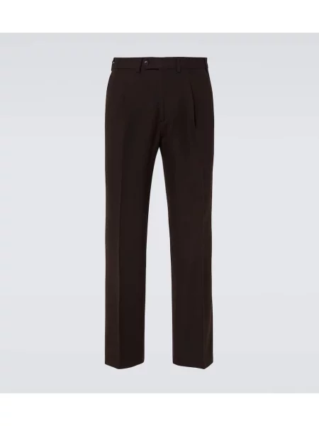 Volneni hlače z ravnimi hlačnicami Saman Amel rjava