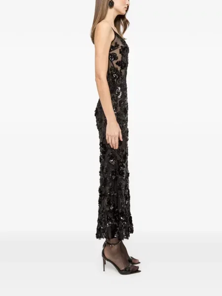 Rochie maxi Nissa din tul de costum negru