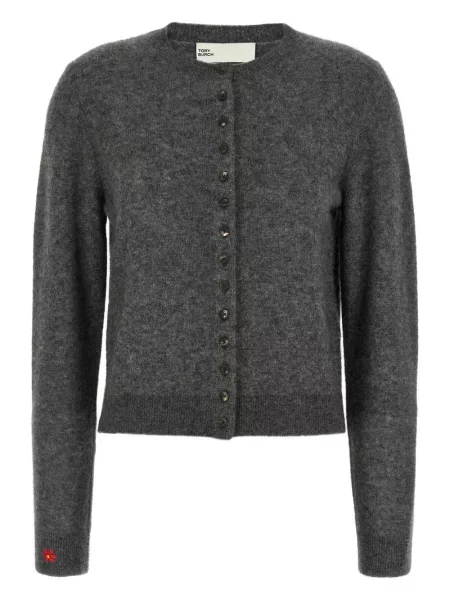 Cardigan Tory Burch cu broderie gri