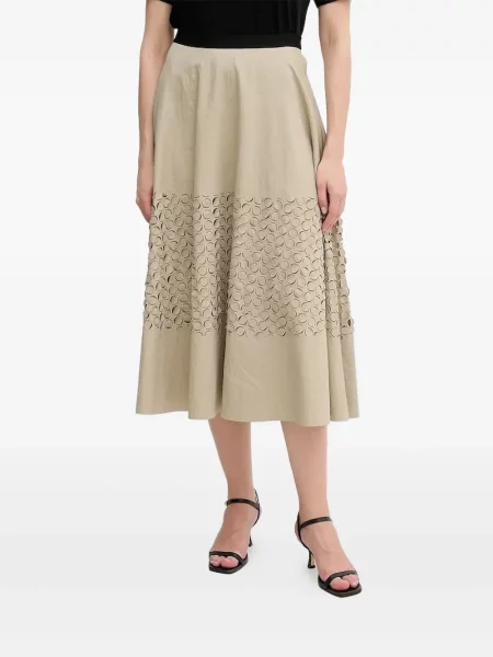 Fustă midi Sandro Ferrone până la genunchi verde