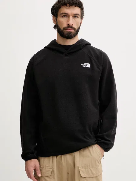 The North Face mikina s kapucňou pánska flísová OXARA čierna
