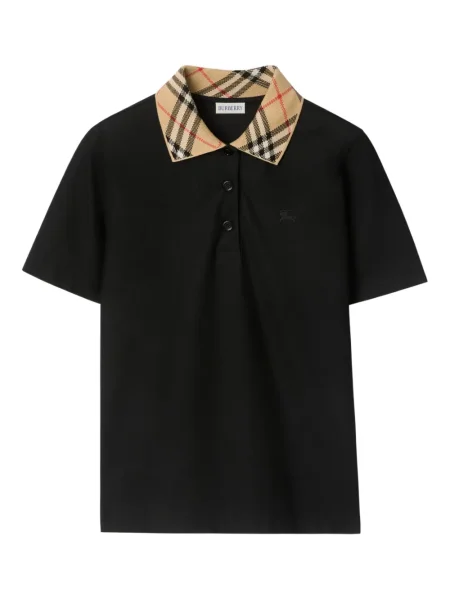 Kołnierzykowy polo Burberry w kratkę czarne