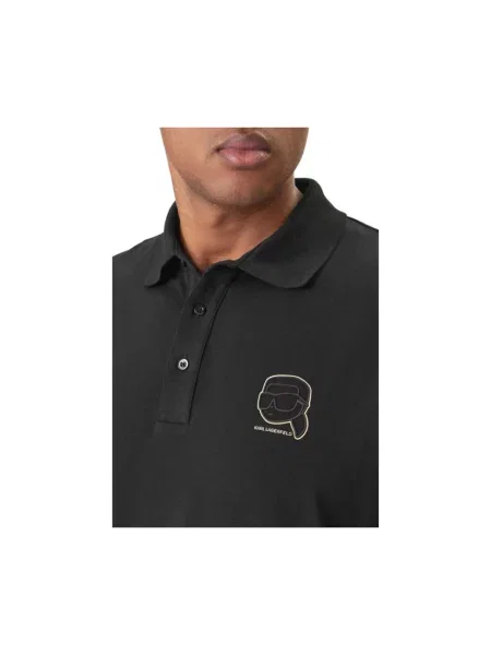 Koszulka polo Karl Lagerfeld z logo czarna