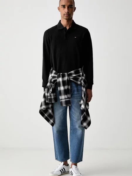 Tricou polo Tommy Jeans negru