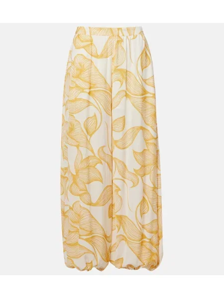 Spodnie Adriana Degreas z nadrukiem żółte