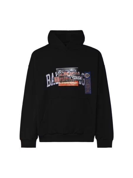 Bluza z kapturem Balenciaga z kapturem czarna