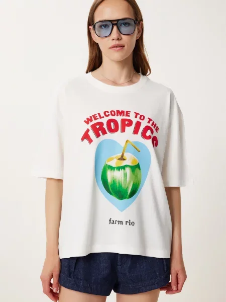 Happiness İstanbul Tricou azur / verde / roșu alb