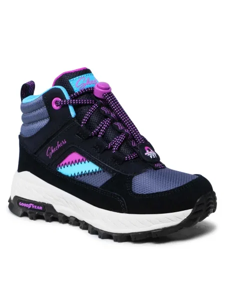 Šnurovacie čižmy Skechers čierna