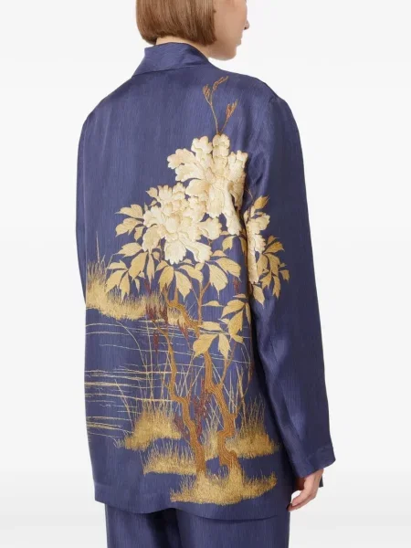 Tunică Max Mara cu model floral cu imagine albastru