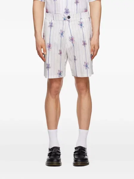 Шорти Egonlab на райета с принт бяло