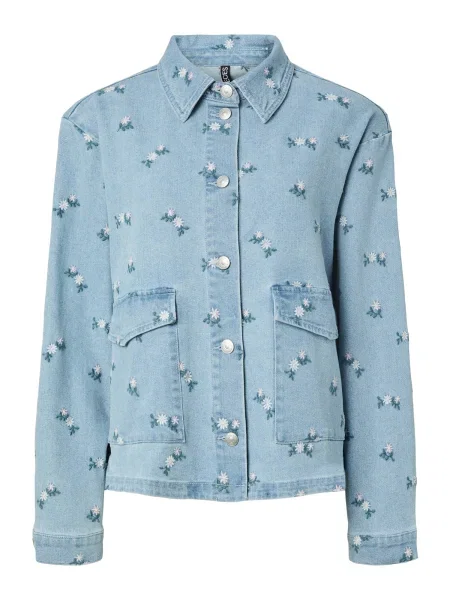 PIECES Bluză PCFlora albastru / verde iarbă alb