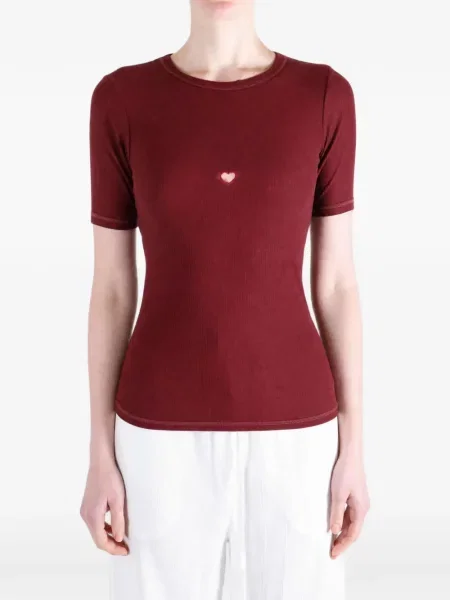 Tricou Baserange cu motiv cu inimi roșu