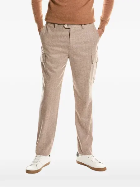 Pantaloni cargo Brunello Cucinelli de flanelă