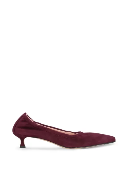 Pantofi cu toc La Rose din piele de căprioară roz