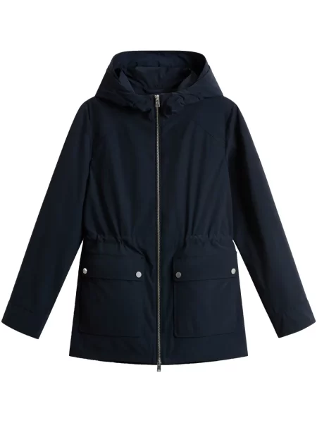 Geacă Woolrich cu glugă albastru