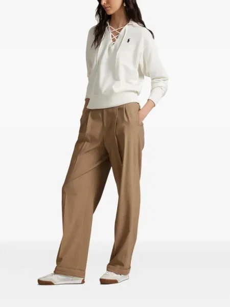 Велурена дълго тениска Polo Ralph Lauren с принт бяло