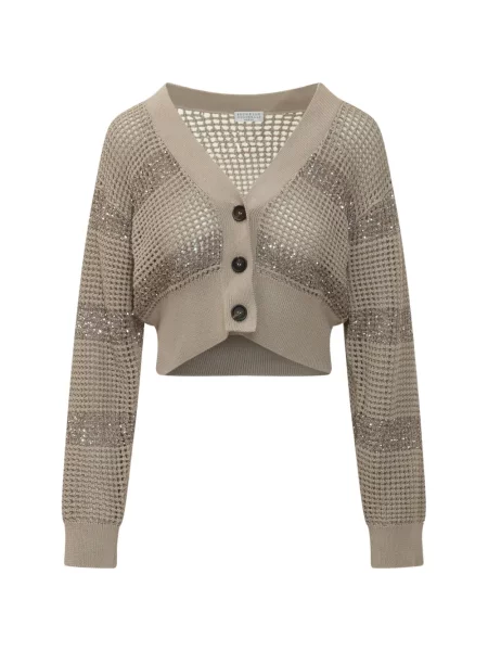 Dzianinowy kardigan Brunello Cucinelli z cekinami