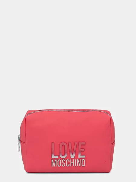 Козметична чанта Love Moschino розово