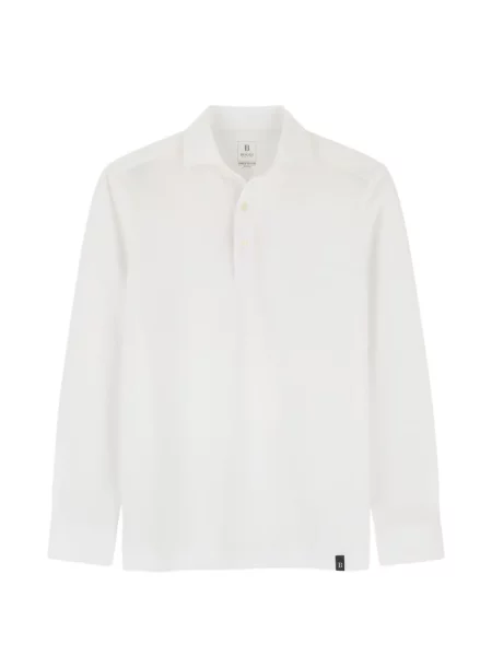 Tricou polo Boggi Milano din jerseu alb
