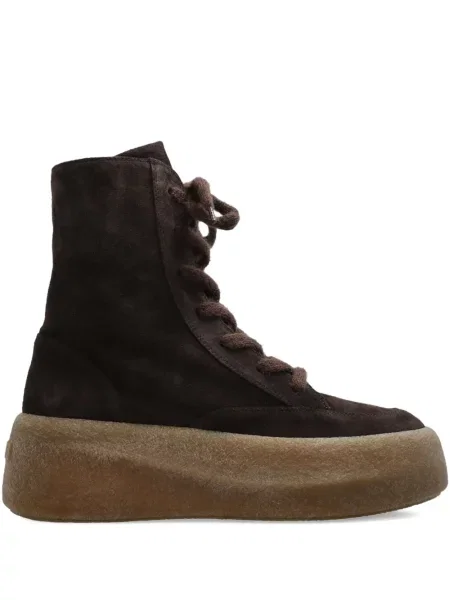 Sneakerși Vic Matié cu șireturi cu platformă din dantelă maro