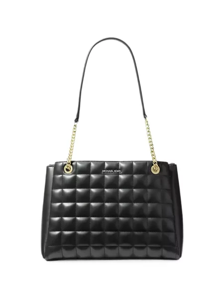 Matlasat geantă shopper Michael Kors din piele negru