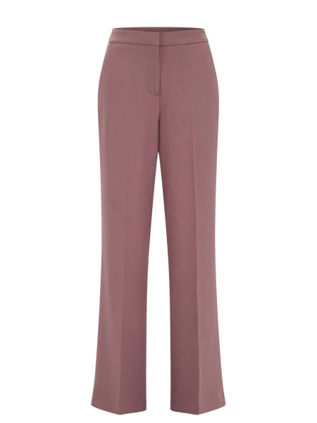 WE Fashion Pantaloni cu dungă mauve