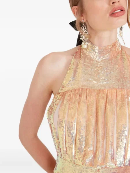 Рокля Temperley London с пайети розово