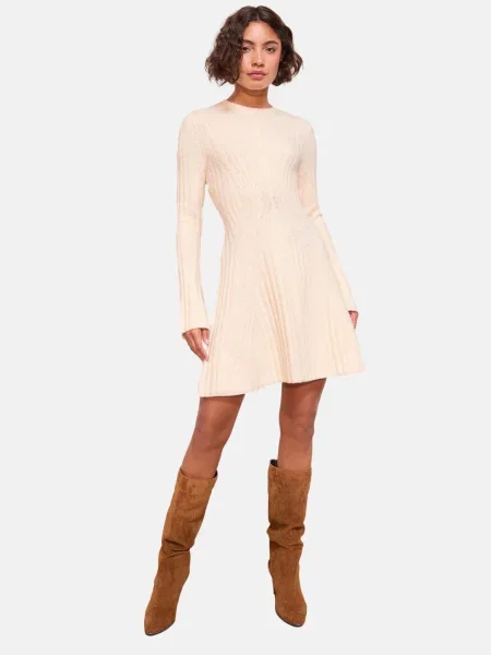 Friends Like These Pletena haljina vuneno bijela