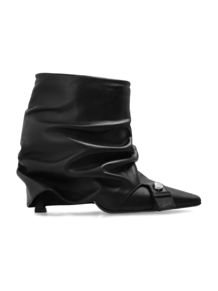 Buty do kostki The Attico skórzane czarne