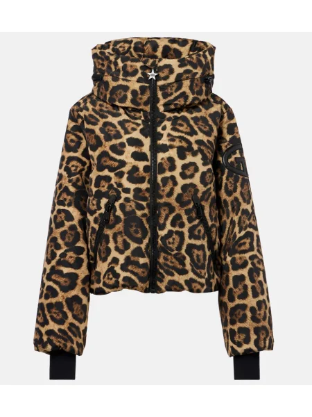 Geacă cu puf Goldbergh cu imagine cu model leopard