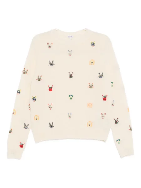Pulover Loewe cu broderie cu imprimeu animal print