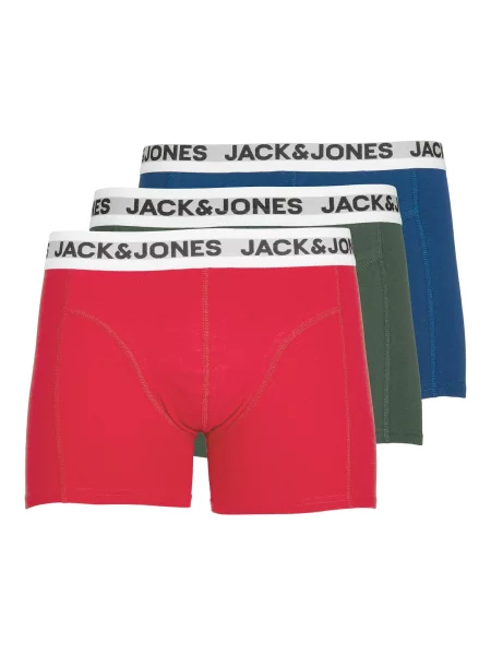 JACK & JONES Boxeri JACRikki roșu / negru alb