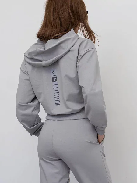 Женский спортивный костюм с капюшоном сірий