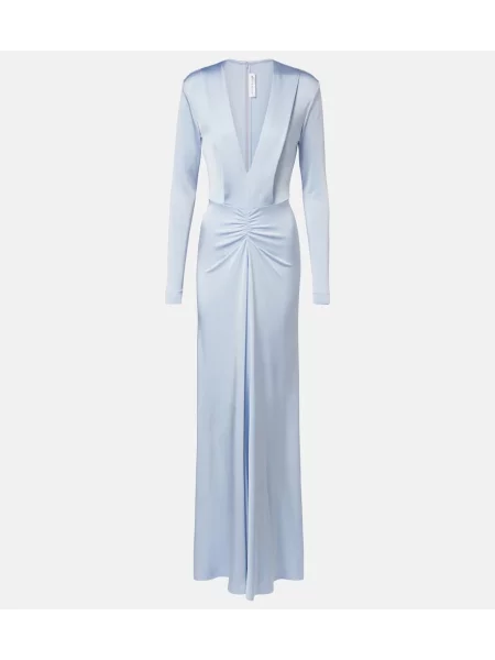 Rochie Victoria Beckham din jerseu albastru