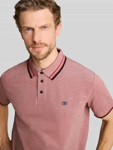 Koszulka polo z czystej bawełny o kroju regular fit Tom Tailor czerwona