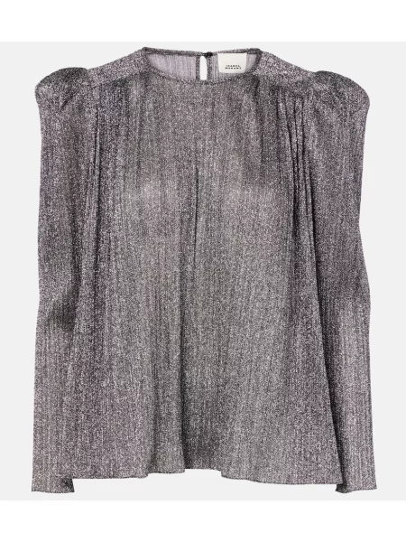 Top Isabel Marant plisat argintiu