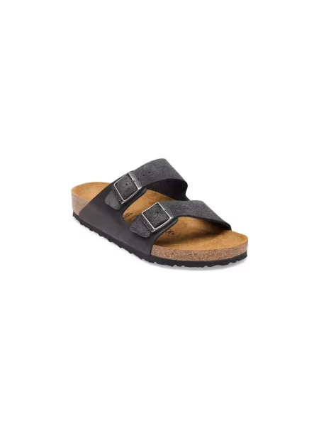 Klapki Birkenstock skórzane szare