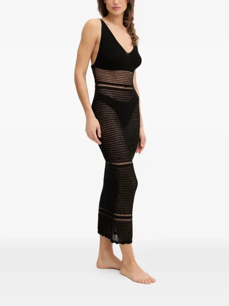 Rochie Guess cu decolteu în V negru