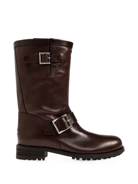 Botine Jimmy Choo cu cataramă cu bretele maro