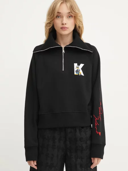 Karl Lagerfeld bluză KL X DISNEY cu imprimeu negru