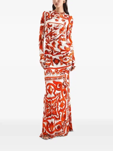 Lung rochie Dolce & Gabbana cu imagine portocaliu