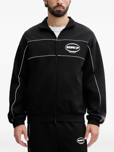Geacă Ea7 Emporio Armani cu dungi negru