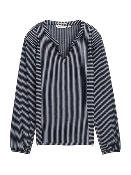 TOM TAILOR Bluză albastru noapte alb